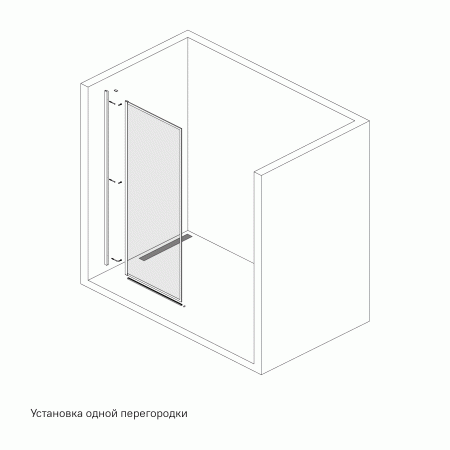 Душевая перегородка Walk In, черный 100x195, Slide, IDDIS, SLI8BS1i23