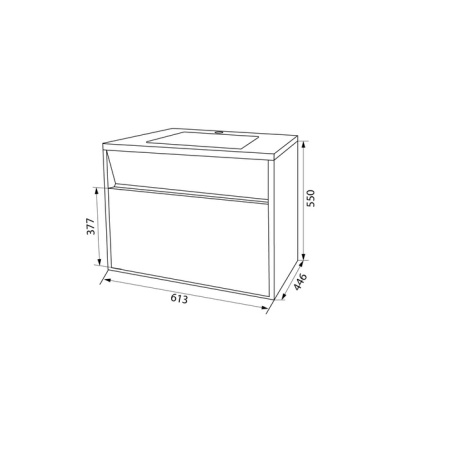 Тумба с умывальником подвесная с ящиком, белая, 60 см, Esper, IDDIS, ESP60W0i95K