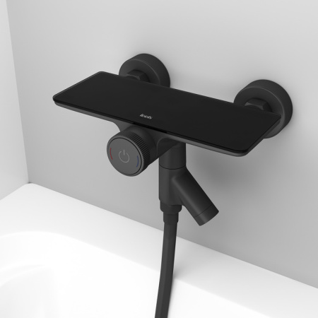 Смеситель для ванны с управлением Push Control, черный матовый, Shelfy, IDDIS, SHEBLBTi02WA