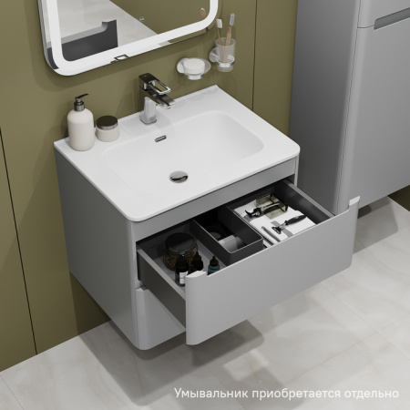 Тумба подвесная, 60 см, светло-серый, Edifice, IDDIS, EDI60L0i95 подходит умыв. 0106000i28