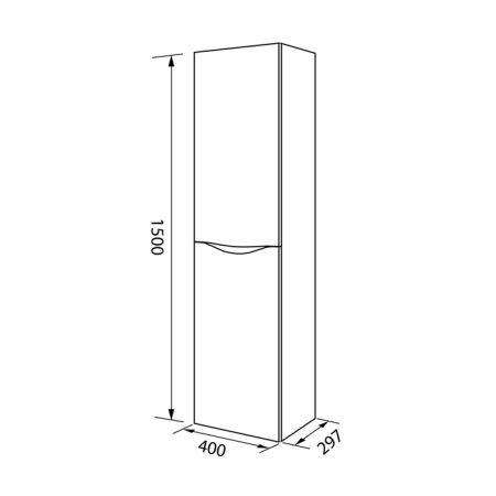 Пенал подвесной, 40 см, Cloud, белый, IDDIS, CLO40W0i97