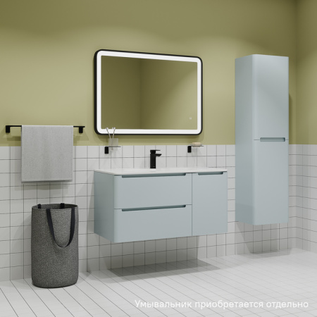 Тумба подвесная, 100 см, голубой, Edifice, IDDIS, EDI10B0i95  подходит умыв. 0101000i28