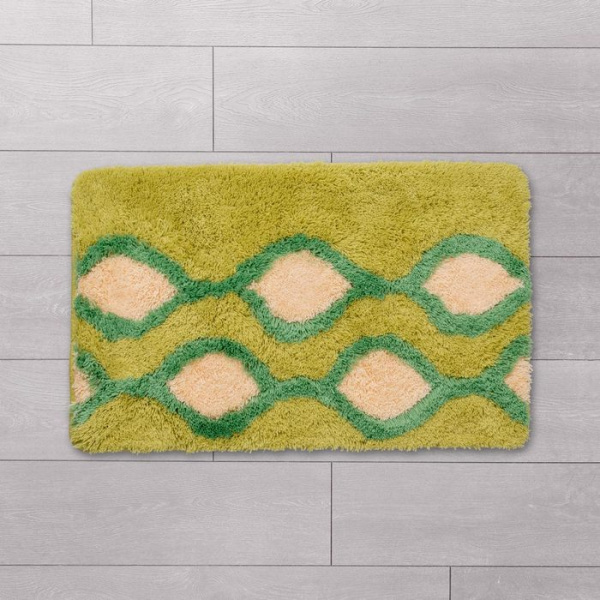 Коврик для ванной комнаты, 50*80 см, акрил, Curved Lines, green, IDDIS, 402A580I12