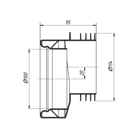 Манжета унитазная эксц 20 мм W0410 АНИ пласт