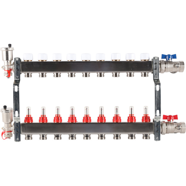 ROMMER RMS-1210-000009 ROMMER Коллектор из нержавеющей стали в сборе с расходомерами 9 вых.