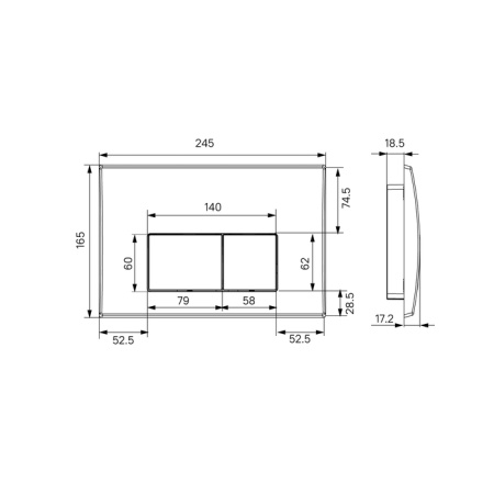 Комплект 2 в 1: инсталляция и клавиша смыва, хром, Optima Home, IDDIS, OPH00GCi32K