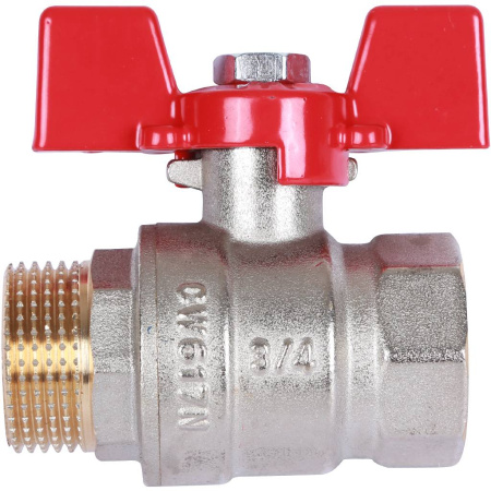 Шаровой кран 3/4" ВН/НР, ручка бабочка (Rommer)