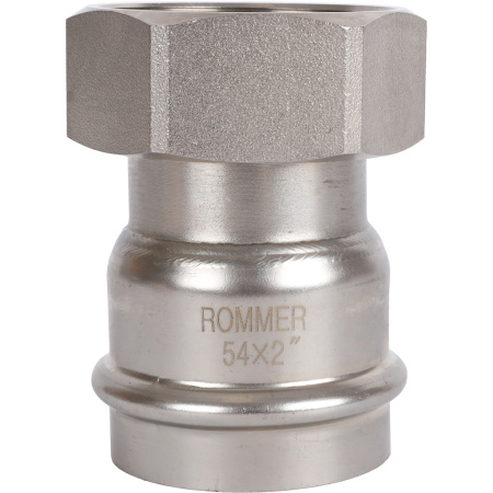 ROMMER RSS-0026-000542 ROMMER Переходник с накидной гайкой-ВР, 54х2, из нержавеющей стали прессовой