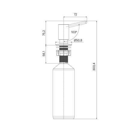 Дозатор, латунь, PVD светлый графит, Kitchen Line, IDDIS, SDIGM00i59