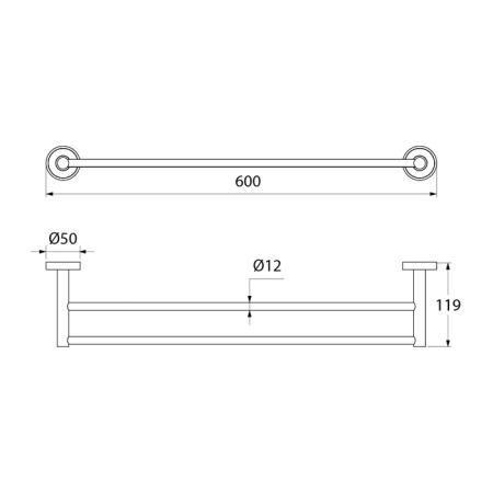 Полотенцесушитель двойной, латунь, Calipso, IDDIS, CALSB20i49