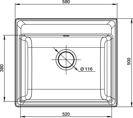 Мойка кухонная GranFest VERTEX GF-V-580 1-чаш 580*500мм бежевый, мрамор