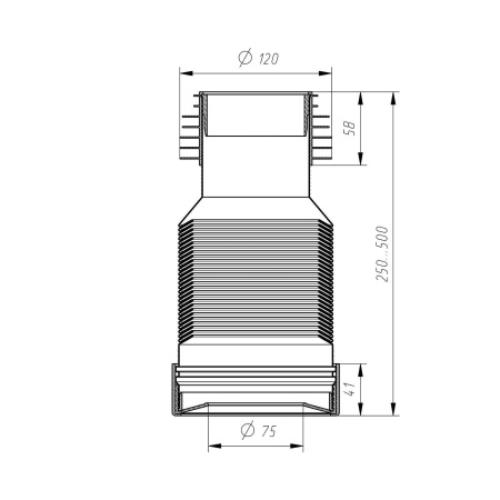 Слив для унитаза гофр 250/500 GS500-АК АКВАТЕР