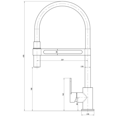 Смеситель Lemark Soul LM6006C для кухни с гибким изливом, хром