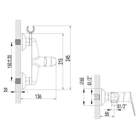 Смеситель Lemark Partner LM6559C для душа, хром