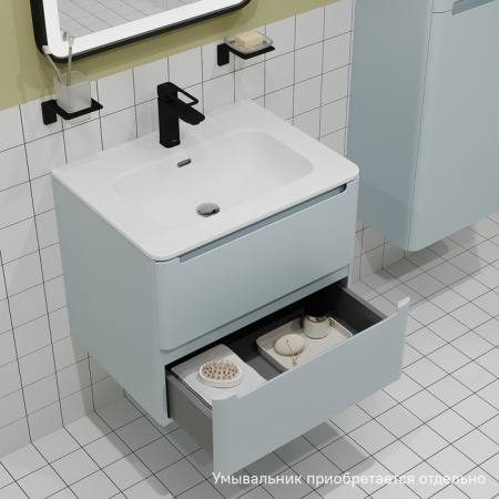 Тумба подвесная, 60 см, голубой, Edifice, IDDIS, EDI60B0i95  подходит умыв. 0106000i28