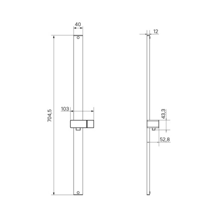 Стойка для душа, черная матовая, Optima Home, IDDIS, OPH70B0i17