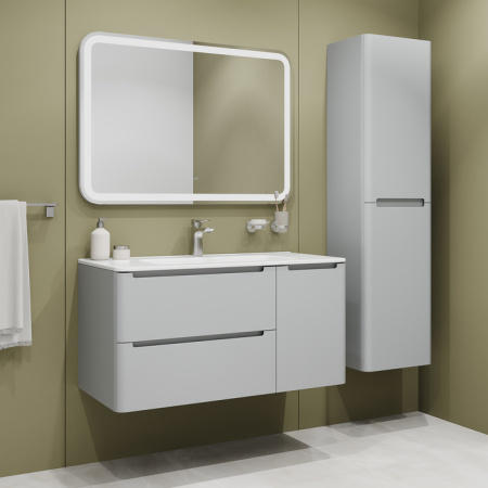 Тумба с умывальником, подвесная, 100 см, светло-серый, Edifice, IDDIS, EDI10L0i95K  подходит умыв. 0101000i28