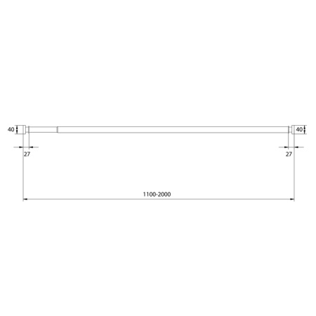 Карниз для ванной комнаты, 110-200 см, мат. хром, Elegante, IDDIS, 020A200I14