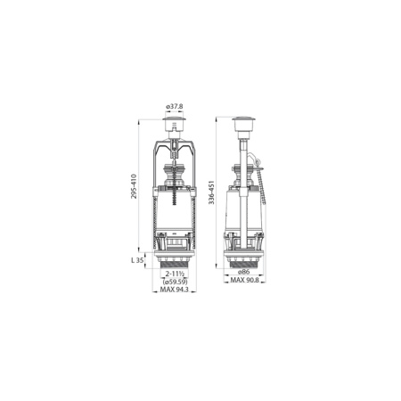 Арматура смывная, 1-ур, нижний подвод, тип А, IDDIS, F012400-0004